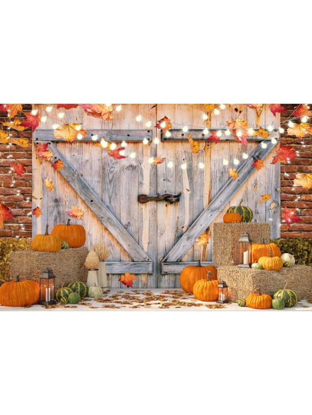 15x10ft Fall Thanksgiving Backdrop - Pumpkin Harvest Barn Decor for Parties